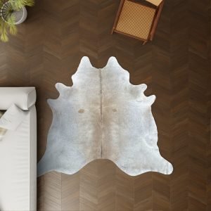 Kuhfell beige grau 220x210 cm Spezial als Wohnzimmer Teppich