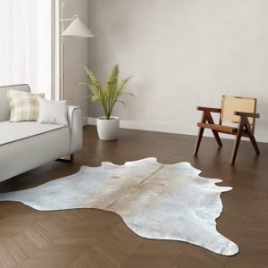 Echtes Kuhfell beige grau 220x210 cm Spezial - Natürliches Rinderfell