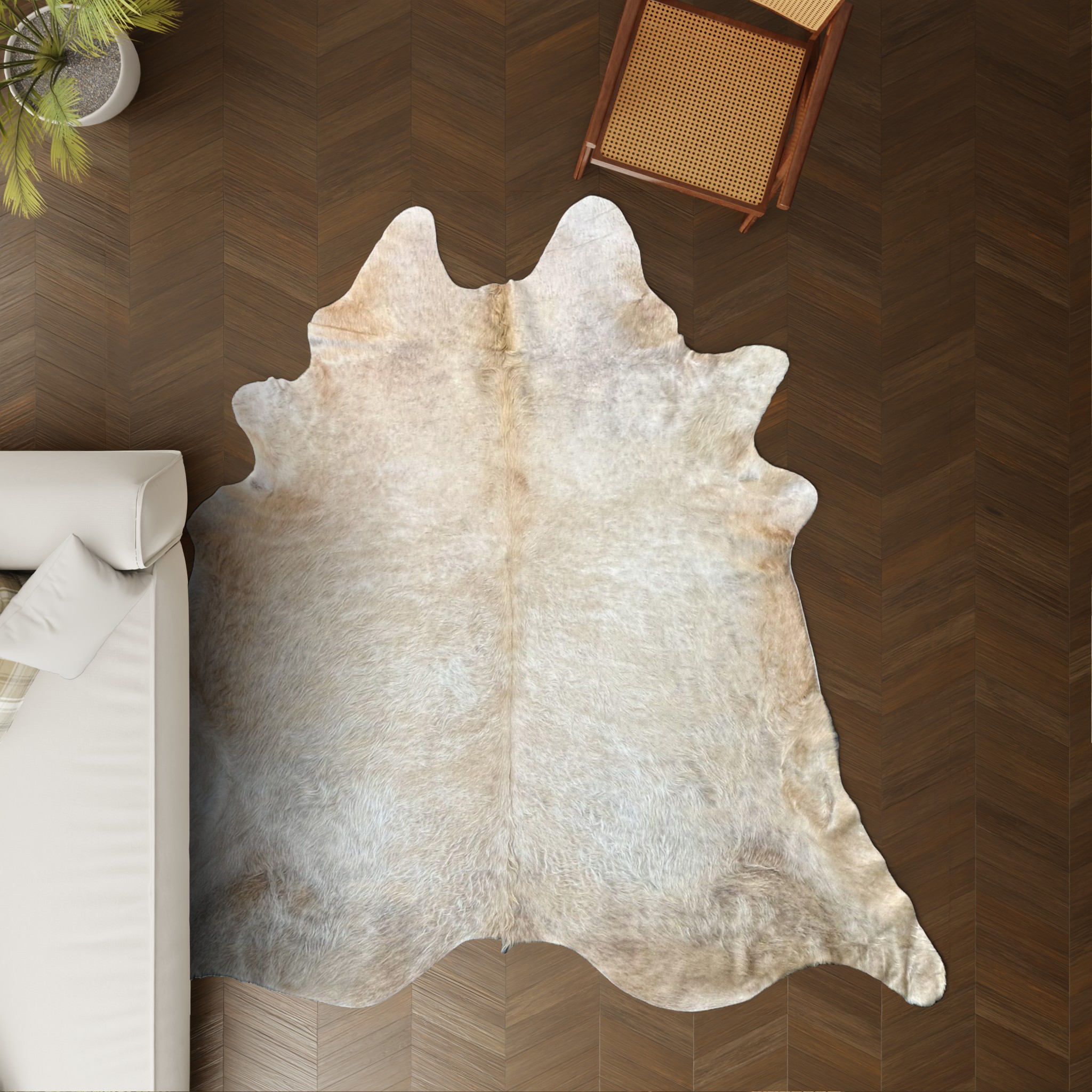 Kuhfell cognac 220x200 cm als Wohnzimmer Teppich