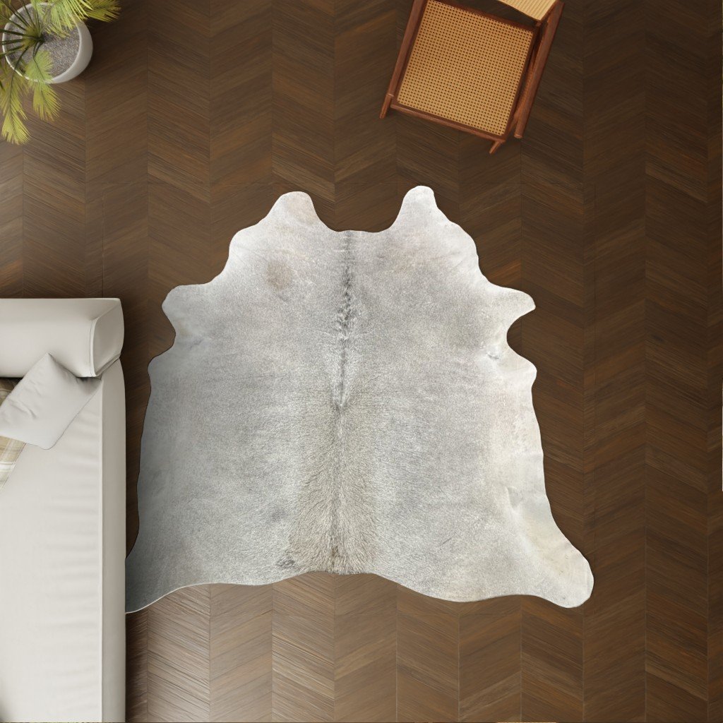 Kuhfell grau 220x200 cm als Wohnzimmer Teppich