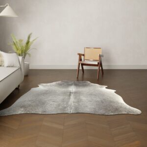 Kuhfell grau 220x200 cm als Wohnzimmer Teppich
