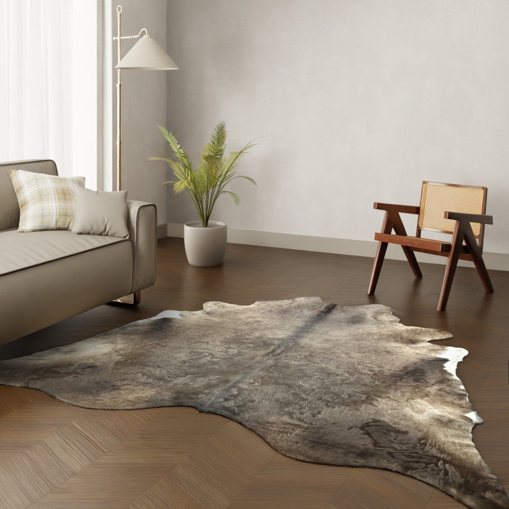 Echtes Kuhfell kastanienbraun 230x210 cm - Natürliches Rinderfell