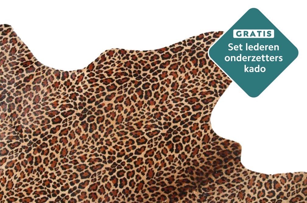 Mini Rinderfell 80x70 cm natürliche Fellzeichnung Leopardenmuster