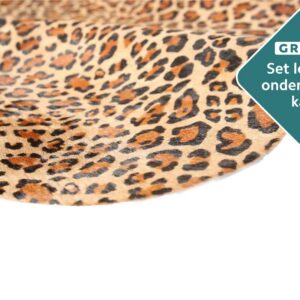 Echtes Mini Kuhfell Leopardenmuster als Dekoration