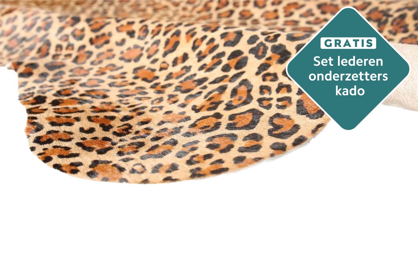 Echtes Mini Kuhfell Leopardenmuster als Dekoration