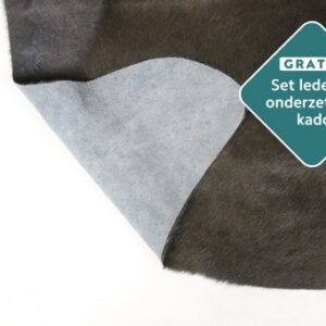 Gefärbtes Kuhfell anthrazit Rückseite Verarbeitung