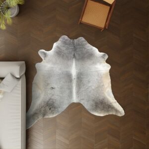 Kuhfell dunkelgrau 230x210 cm als Wohnzimmer Teppich