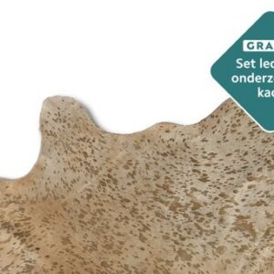 Designer Kuhfell Teppich gold 200x180 cm