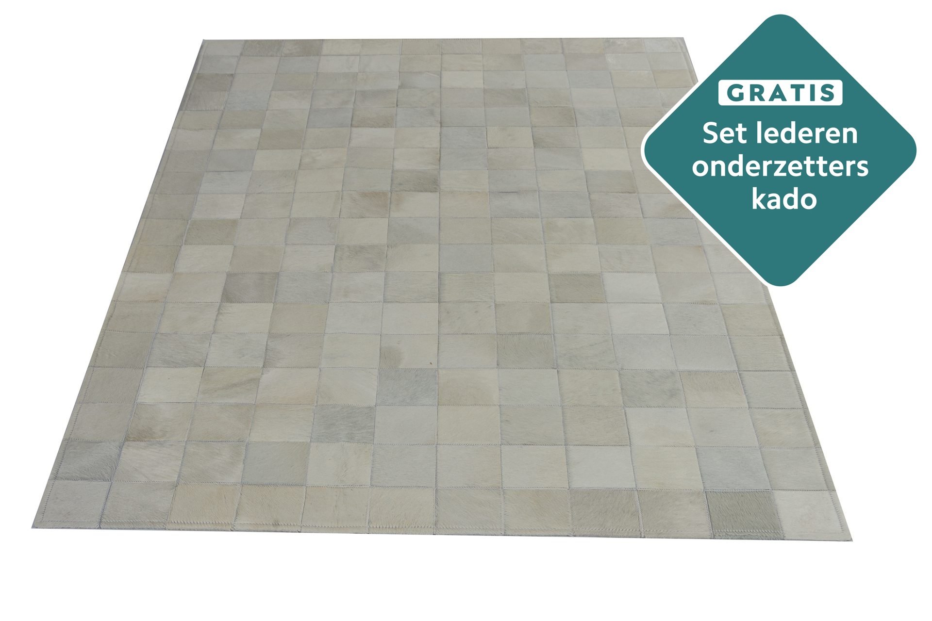 Designer Patchwork Rinderfell natürlich Detailansicht