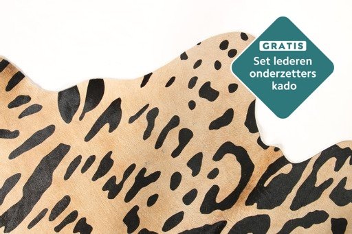 Designer Kuhfell Teppich Jaguardruck Rückseite