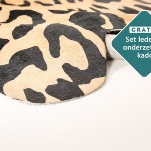 Kuhfell Jaguardruck 200x180 cm als Wohnzimmer Teppich
