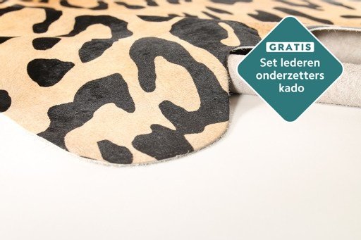 Kuhfell Jaguardruck 200x180 cm als Wohnzimmer Teppich