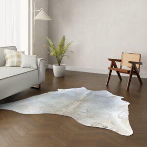 Echtes Kuhfell grau 220x210 cm - Natürliches Rinderfell Brandzeichen