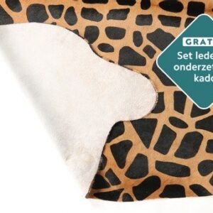 Bedrucktes Rinderfell Giraffendruck Muster Nahaufnahme