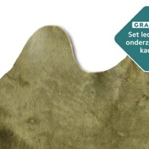 Kuhfell olivgrün 200x180 cm als Wohnzimmer Teppich
