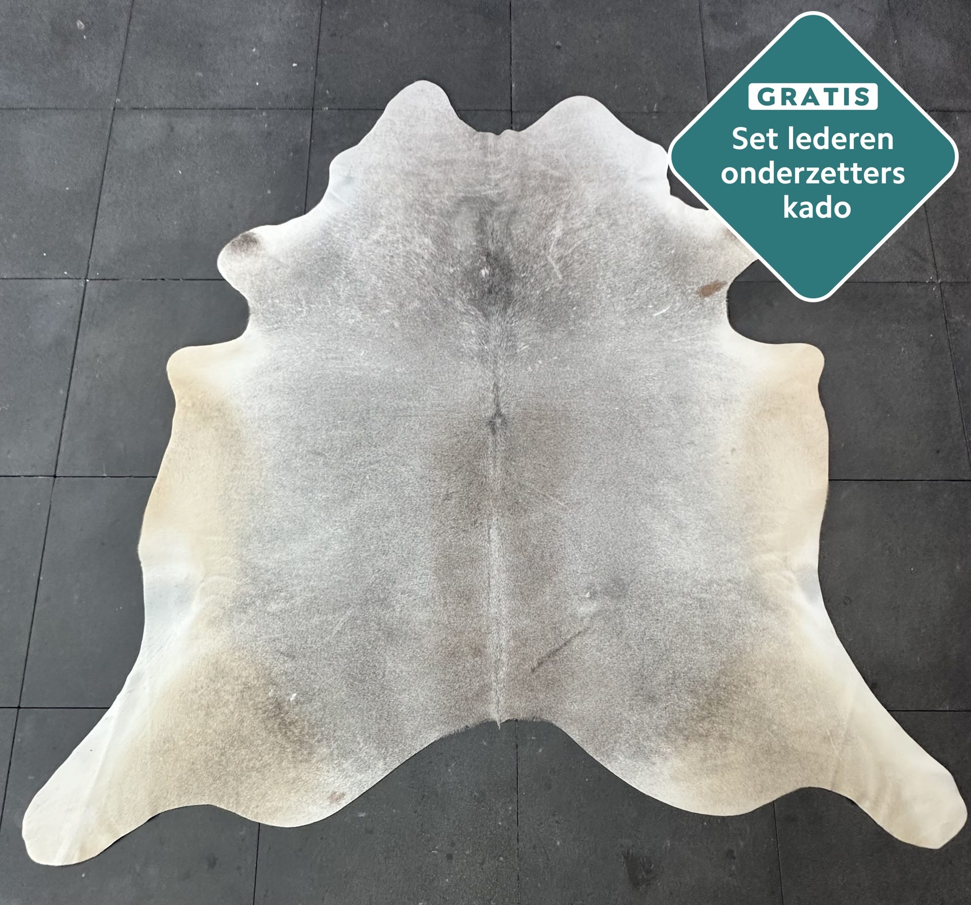 Kuhfell Teppich grau Detailansicht natürliche Zeichnung