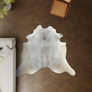 Kuhfell grau 220x220 cm als Wohnzimmer Teppich