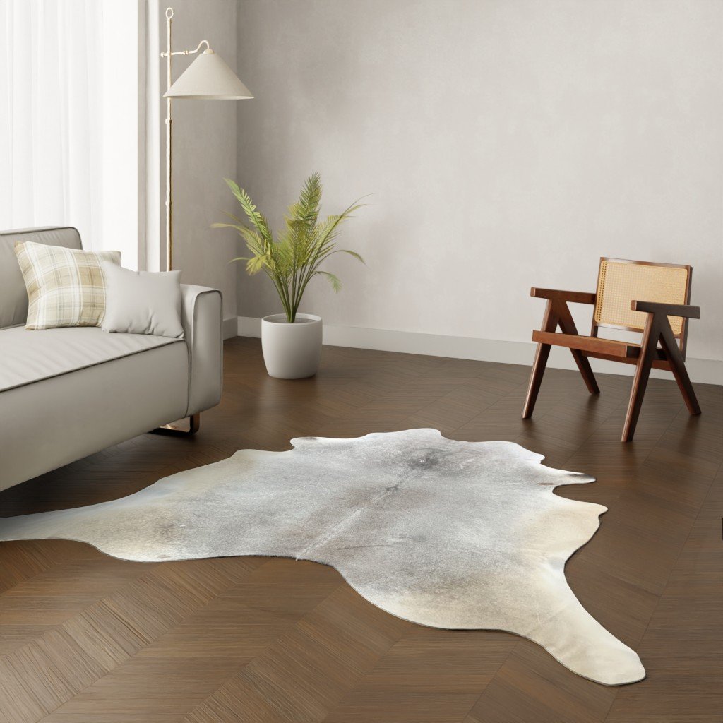 Echtes Kuhfell grau 220x220 cm - Natürliches Rinderfell