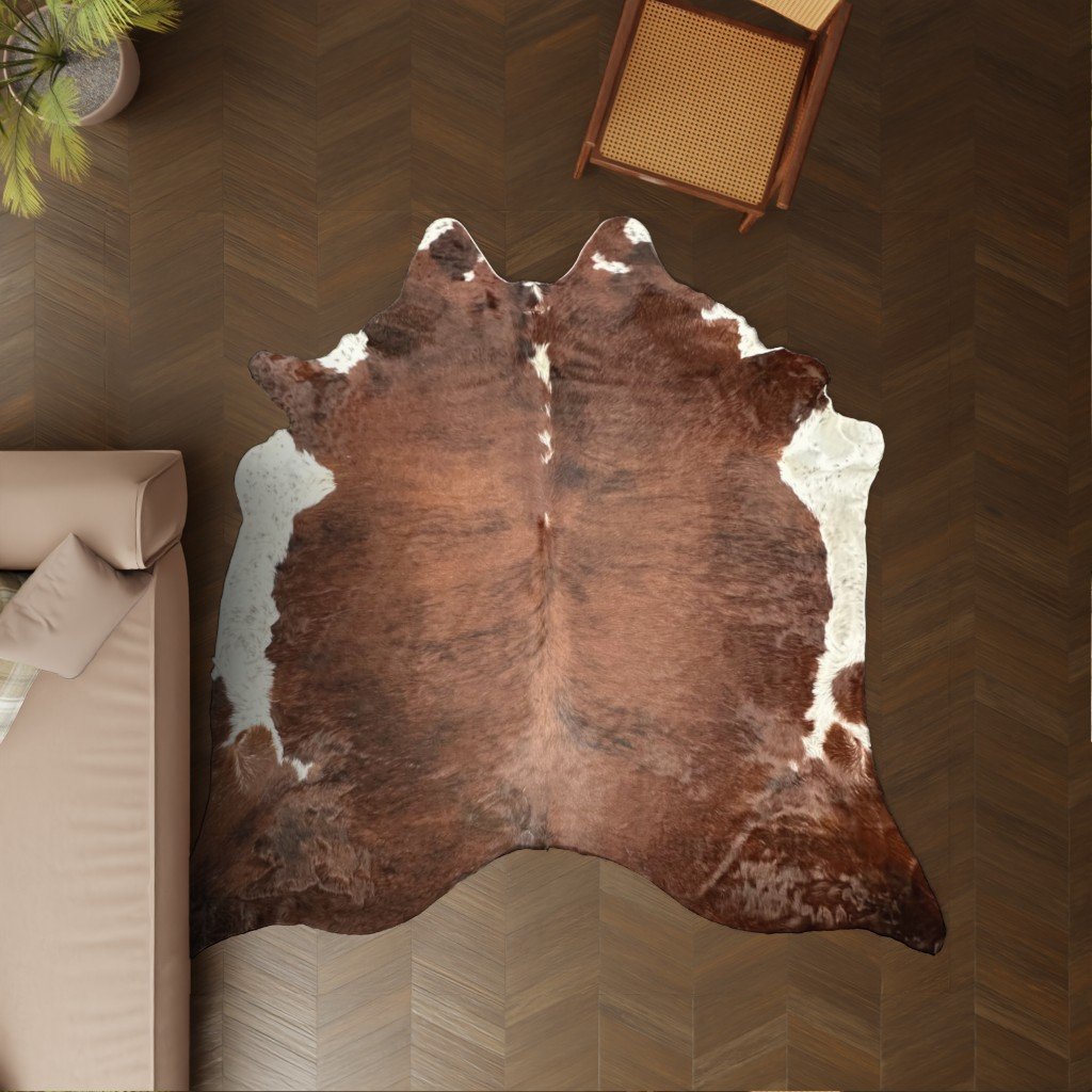 Kuhfell rotbraun 245x220 cm Riesig als Wohnzimmer Teppich