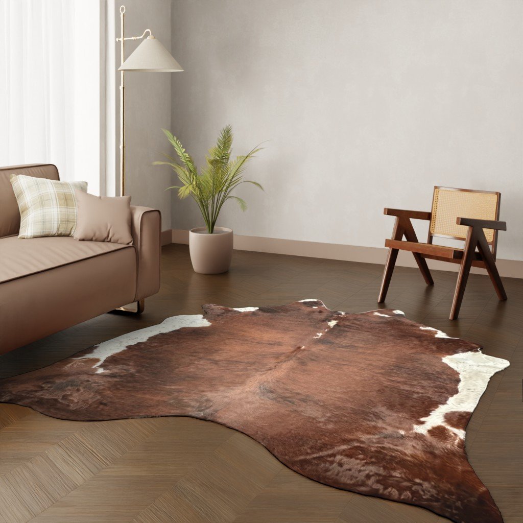 Echtes Kuhfell rotbraun 245x220 cm Riesig - Natürliches Rinderfell