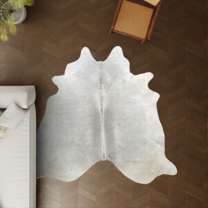 Kuhfell grau creme 220x200 cm XL groß als Wohnzimmer Teppich