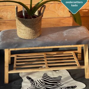 Kleines Kuhfell Teppich Zebradruck Detailansicht