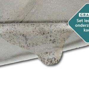 Gefärbtes Kuhfell silber Rückseite Verarbeitung