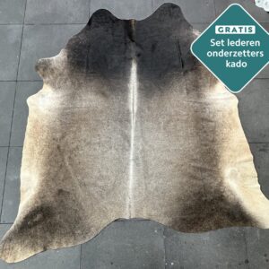 Kuhfell Teppich grau schwarz Detailansicht natürliche Zeichnung