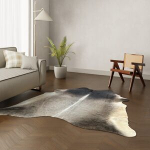 Echtes Kuhfell grau schwarz 220x200 cm - Natürliches Rinderfell