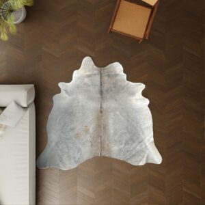 Kuhfell grau 200x190 cm als Wohnzimmer Teppich