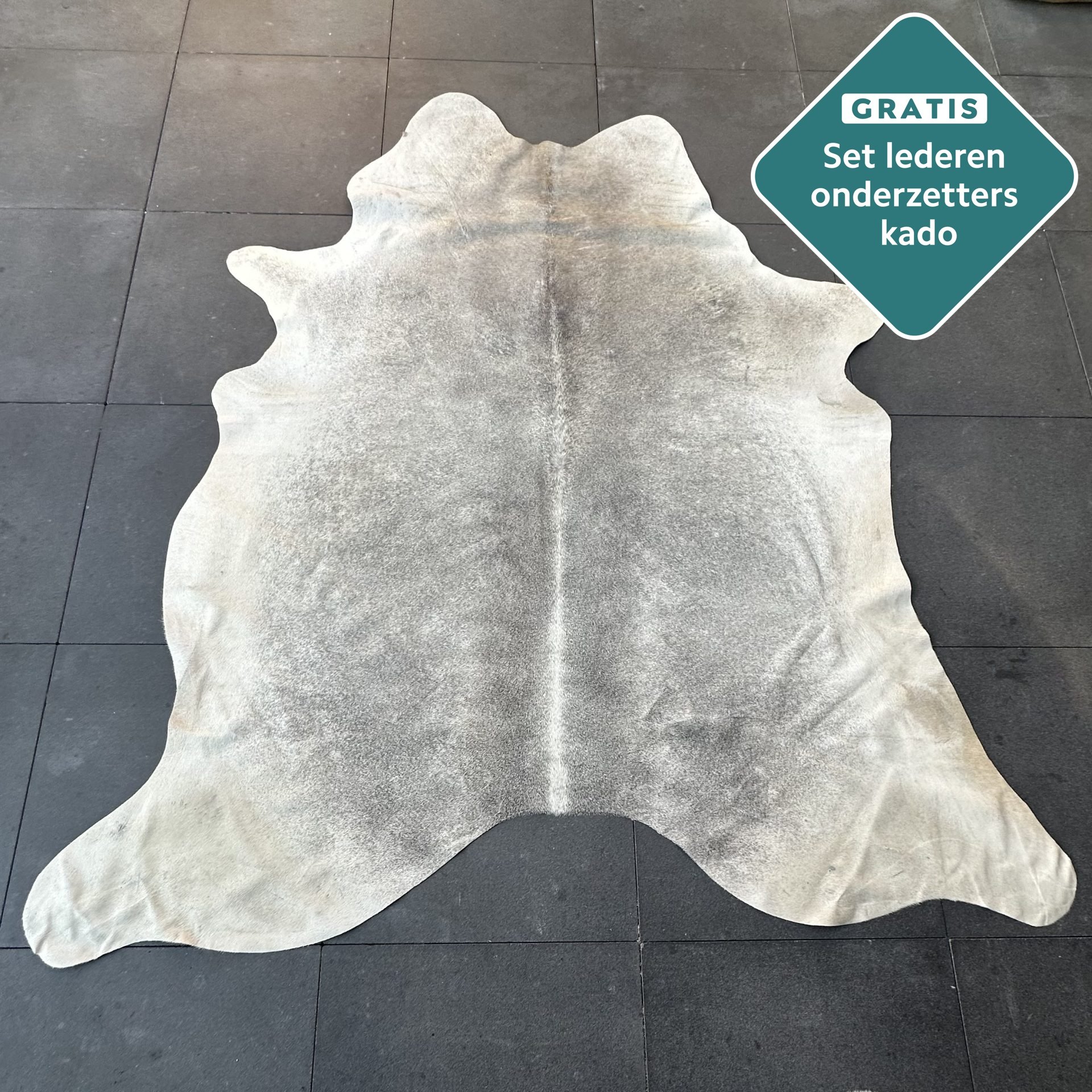 Kuhfell Teppich grau Detailansicht natürliche Zeichnung