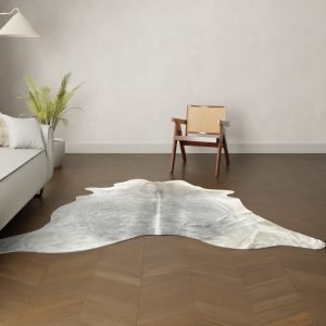 Kuhfell grau 230x200 cm als Wohnzimmer Teppich