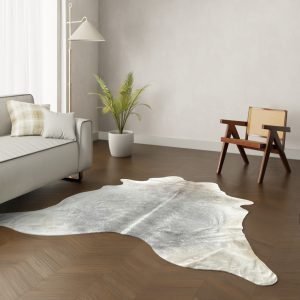 Echtes Kuhfell grau 230x200 cm - Natürliches Rinderfell Narben