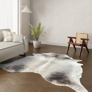 Echtes Kuhfell grau schwarz 250x210 cm XL Extra groß - Natürliches Rinderfell