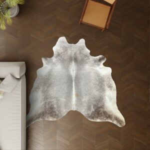 Kuhfell dunkelgrau 230x200 cm als Wohnzimmer Teppich