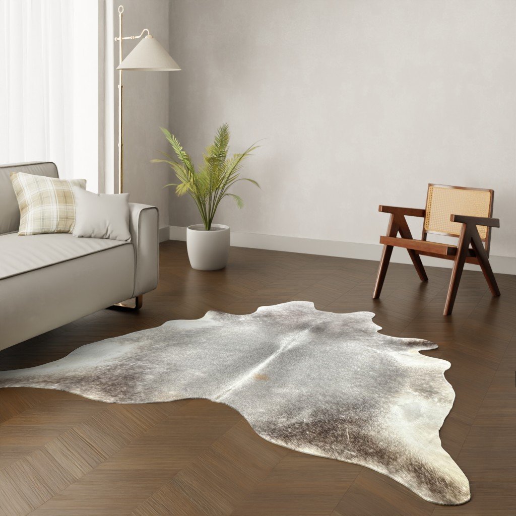 Echtes Kuhfell dunkelgrau 230x200 cm - Natürliches Rinderfell