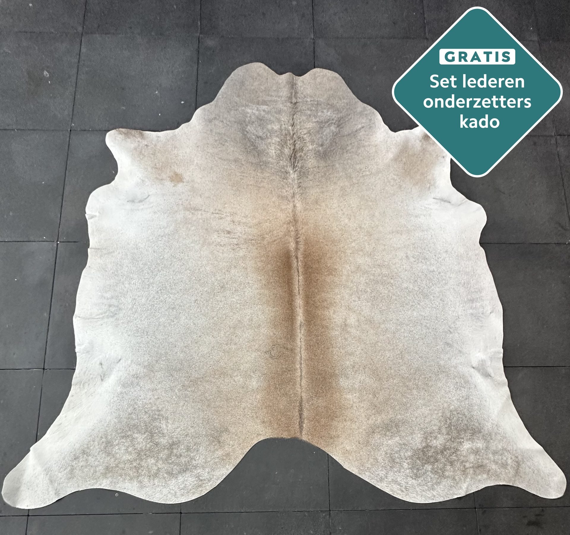 Kuhfell Teppich Champagner grau Detailansicht natürliche Zeichnung