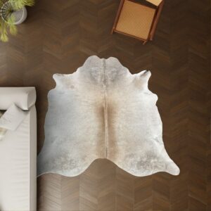 Kuhfell Champagner grau 220x200 cm als Wohnzimmer Teppich