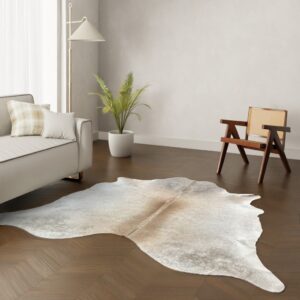 Echtes Kuhfell Champagner grau 220x200 cm - Natürliches Rinderfell