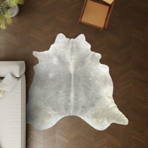 Kuhfell grau 240x220 cm Riesig als Wohnzimmer Teppich