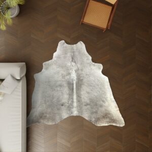 Kuhfell dunkelgrau 220x210 cm als Wohnzimmer Teppich