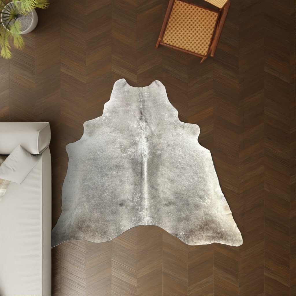 Kuhfell dunkelgrau 220x210 cm als Wohnzimmer Teppich