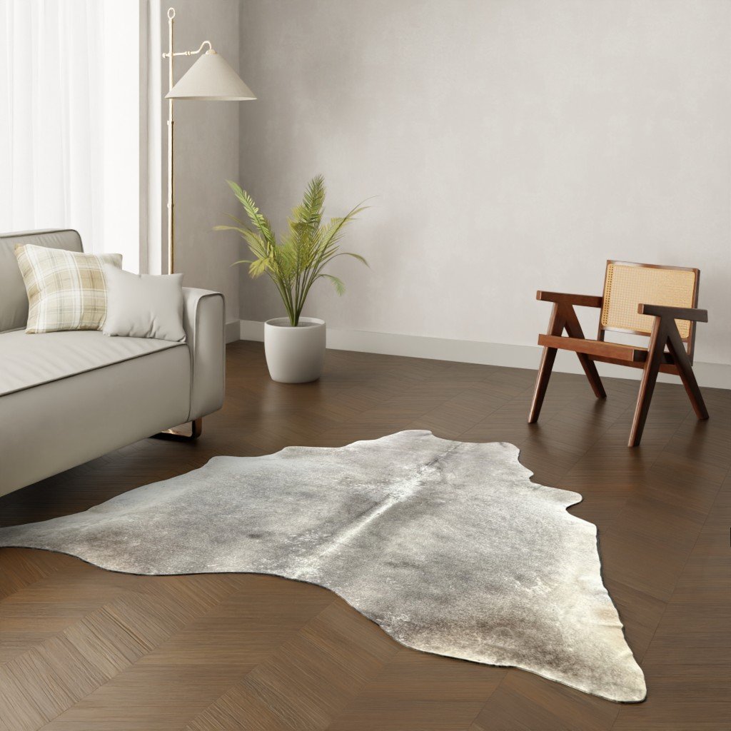 Echtes Kuhfell dunkelgrau 220x210 cm - Natürliches Rinderfell
