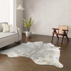 Echtes Kuhfell grau gefleckt 220x200 cm - Natürliches Rinderfell