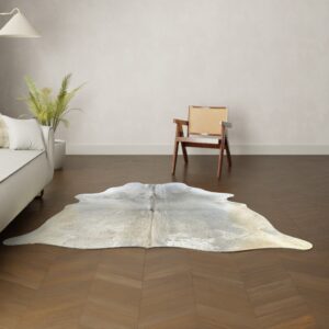 Natürliches Rinderfell grau 210x200 cm Nahaufnahme Fell-Muster