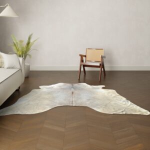 Natürliches Rinderfell taupe grau 230x220 cm Nahaufnahme Fell-Muster