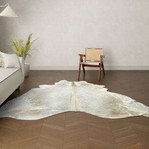 Natürliches Rinderfell hellbraun 270x240 cm Nahaufnahme Fell-Muster