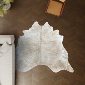 Kuhfell sandfarben 250x230 cm Riesig als Wohnzimmer Teppich