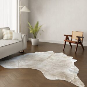 Echtes Kuhfell sandfarben 250x230 cm Riesig - Natürliches Rinderfell