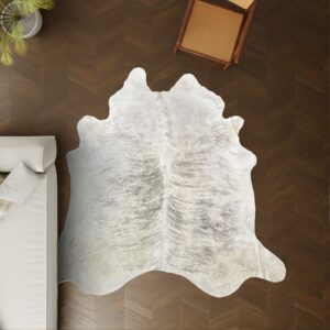 Kuhfell creme schwarz 250x220 cm XL Extra groß als Wohnzimmer Teppich